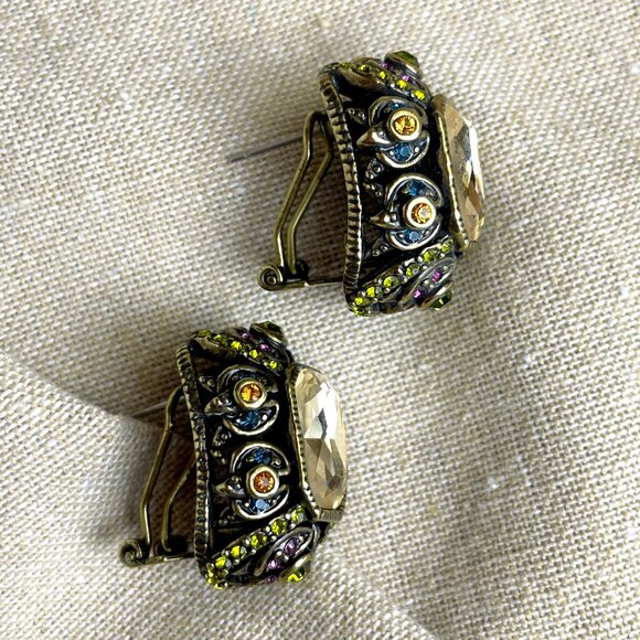 Heidi Daus crystal statement earrings - post pierced - Picture 4 of 7